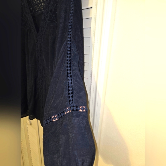 Style & Co Women's XL 3/4 Sleeve Embroidered Lace Top - Picture 6 of 16